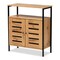 Baxton Studio Vander ModernOak Brown Finished Wood and Black Metal 2-Door Shoe Cabinet 194-11750-ZORO - alternate 8